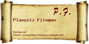 Plavsitz Filemon névjegykártya
